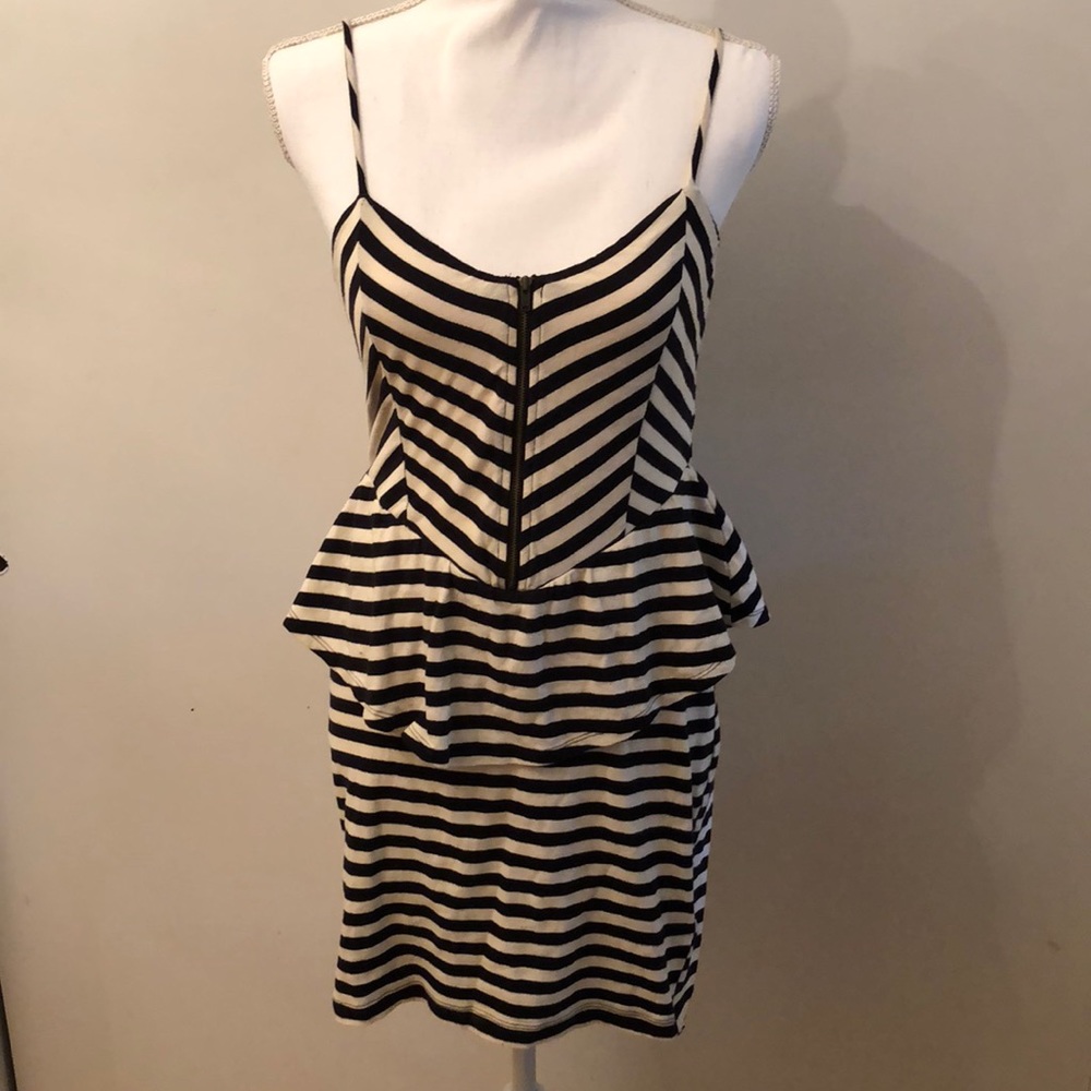 Sparkle and Fade striped peplum tank dress